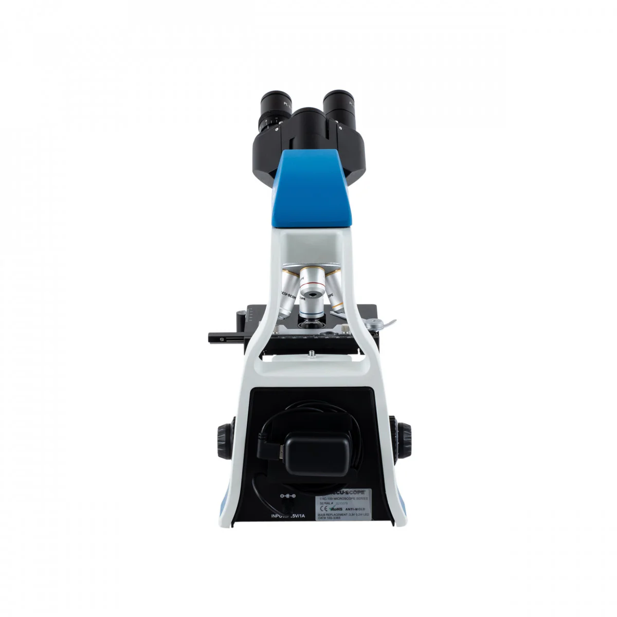 Accu-Scope EXC-100 Trinocular Microscope with 4x, 10x, 40x, and 100x Oil - Image 3