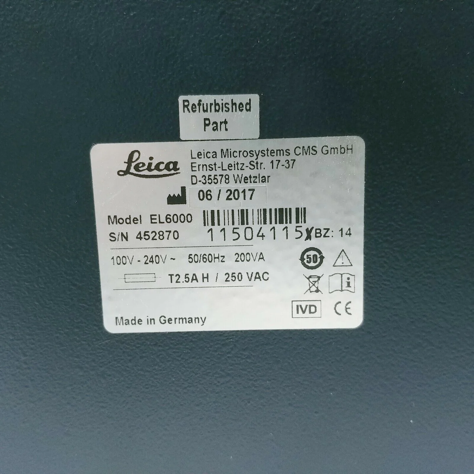 Leica Microscope EL6000 Compact Light Source Fluorescence Power Supply - Image 7
