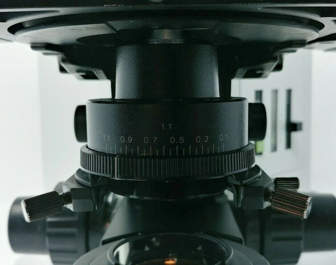 Olympus Microscope BX40 with Front to Back Bridge and 100x Objective (Dual Head) - Image 5